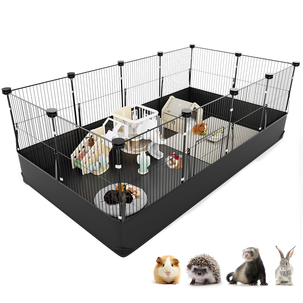 XiaZ Guinea Pig Cage with Waterproof PVC Bottom Liner & One
